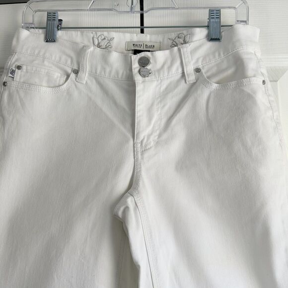 White House Black Market Capri Pants Size 4 White Cotton Spandex - Picture 2 of 14